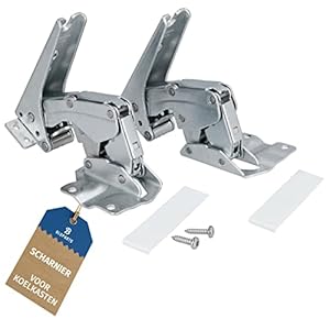 B Bluparts Koelkastscharnier [2 stuks] deurscharnier geschikt voor Bosch/Siemens 00481147/481147 – plat scharnier sleepscharnier compatibel met Neff, Miele, Constructa, AEG