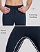 baleaf Thermal Running Tights for Men Fleece Lined Compression Leggings Winter Men’s Pants with Zipper Pockets Cycling Gear Cold Weather Navy M