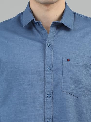 Image of COOL COLORS Men's Solid Slim Fit Casual Shirt | Breathable Soft Fabric | Spread Collar | Stylish Modern Comfort | Office, Party, Weekend Essential