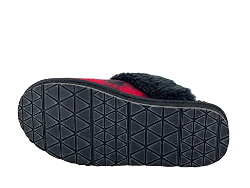 Image of Clarks Womens Open Back Suede Leather Comfort Clog Slipper JMS0583C - Plush Faux Fur Trim - Indoor Outdoor House Slippers For Women