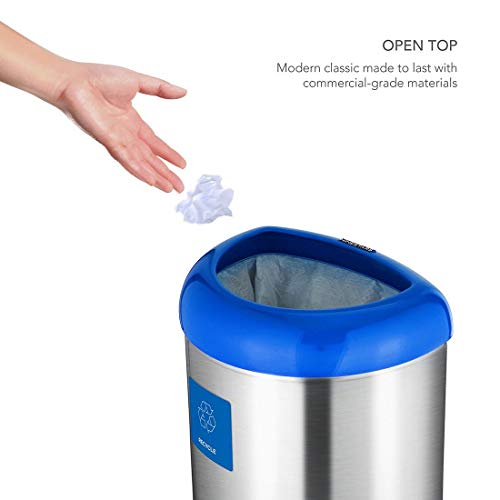 Caneca de basura abierta Ninestars 50 L plateada miniatura 2