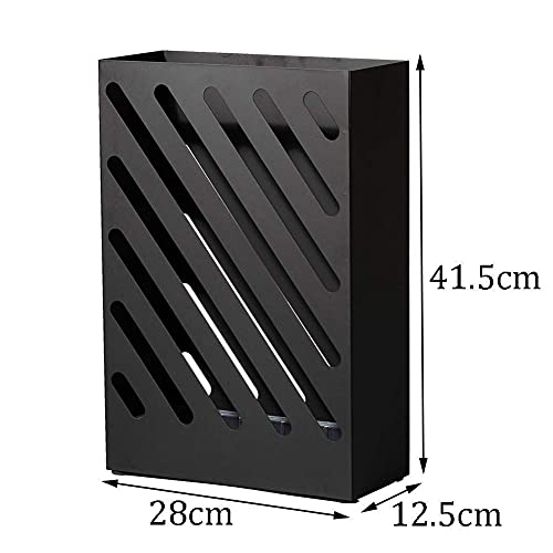 Porte-parapluies noir avec support de vidange et boîte de rangement - 7