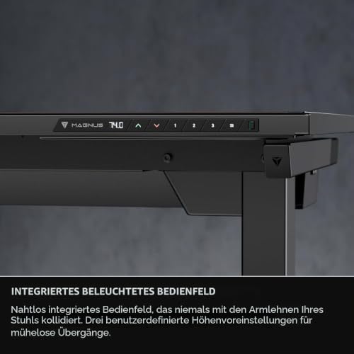 Secretlab Magnus Pro XL mit MAGPAD Schreibtischmatte Black | Ergonomischer h&ouml;henverstellbarer Schreibtisch mit magnetischem Kabelmanagement | Integrierte Stromversorgungss&auml;ule | Eingebaute Kabelwanne