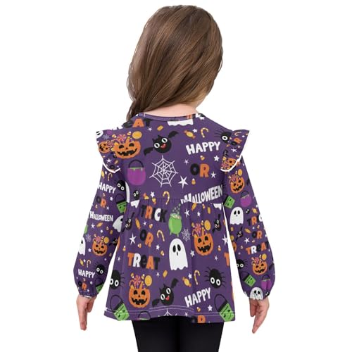 Happy Halloween Infant/Toddler Girl Ruffle Cuffs T-Shirts Toddlers Casual Top Soft Tee 4T4