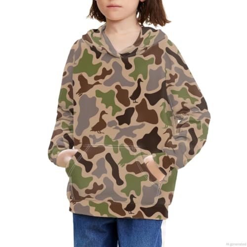Image of WELLFLYHOM Boys Hooded Sweatshirts Hoodie Pullover Cool Graphic Crewneck Blouses Size 6-16