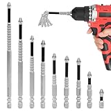 Set di punte magnetiche ad alta velocità, 9 punte magnetiche extra forti per avvitatore a batteria, set di punte e punte per avvitatore a percussione, punte Phillips per trapano elettrico (25 50 65 70