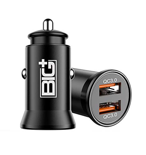 Metal USB [Car Charger] Adapter, Dual USB 6A/36W Fast Charger Adapter [2 Pack], Two Ports QC 3.0 3A Car USB Charger, Compatible Car Charger i-Product and Android, USB car adapter, dual car charger USB