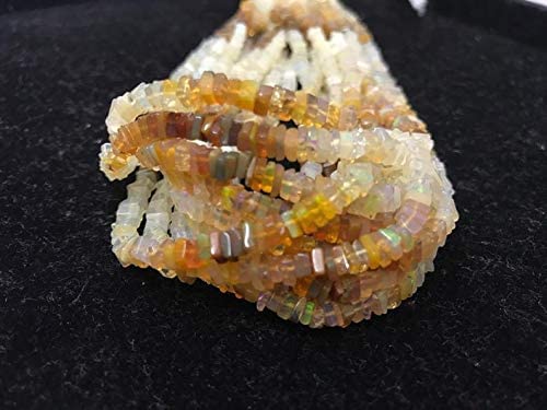 Koraliki Heishi z naturalnego opalu etiopskiego, 4-5 mm, kwadratowy koralik Heishi do produkcji biżuterii, sznurek 38 cm, luźny kamień szlachetny, jakość AAA, koraliki w kształcie