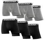ANTHONY JACKSON 6-Pack Premium Boxer Quinn 447 C | Men's Underwear Breathable Boxer Briefs with Fly Moisture-Wicking Lightweight Underwear (US, Alpha, X-Large, Regular, Regular, BLACK-GREY-WHİTE)