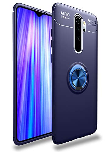 SORAKA Case for Xiaomi Redmi Note 8 Pro with Ring Holder Soft TPU Slim Fit Case Redmi Note 8 Pro Case with Metal Plate for Magnetic Car Phone Holder Blue