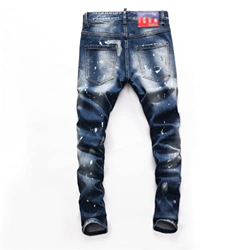 Jeans peints pour look décontracté avec patchwork tendance