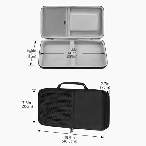 Image of GEEKRIA TKL Keyboard Hard Shell Case, Compatible with 8BitDo Retro 87, RK Royal KLUDGE M87, Keychron V3 Max TKL, Travel Carrying Bag for 87 Key Gaming Keyboard and Mouse Combo (Dark Gray)