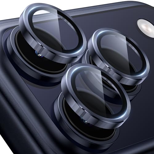 Hoerrye Protection de l'appareil photo pour iPhone 17 Pro/iPhone 17 Pro Max - Protection individuelle de l'appareil photo - Anti-rayures, film de dureté 9H - Résistant aux rayures et aux chutes - En