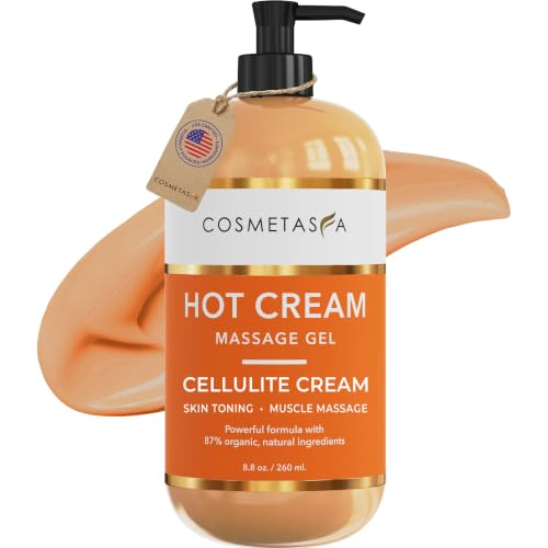Cosmetasa Cellulite Hot Cream- 87% Organic Cellulite Cream - Natural Sweat Massage Gel for Stomach,...