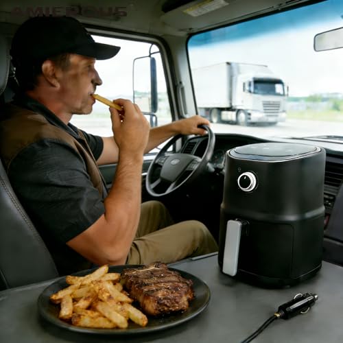Image of Air Fryer 24V Portable 3.0L One-click Easy Operation Manufacturer Multicooker for Truck Travel RV Camping Black Quick Easy Meals in Minutes (AR-30KD)