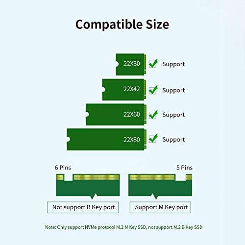 Andoer Gabinete de disco rígido portátil USB3.1 a M.2 NVMe SSD Gabinete de liga de alumínio para dis
