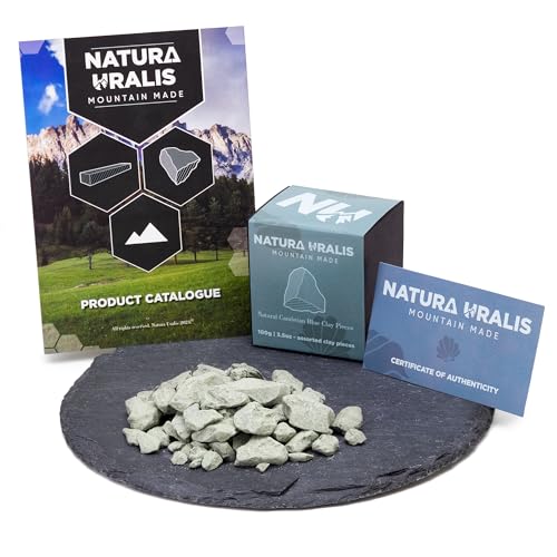 Natura Uralis Cambrian Blue Clay | 3.5oz of Natural Blue Clay, Blue-Grey to Pastel Blue - Amazing Crunch, Satisfying Earthy, Velvety and Firm Texture, ASMR Sensation
