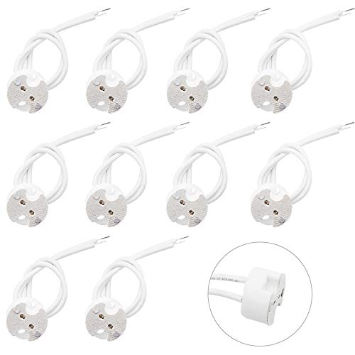 YGSAT 10pcs MR16 Lamp Holder MR16 GU5.3 Led Bulb Base Ceramic Socket