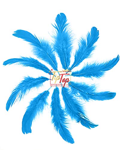 Image of Natural Dyed Feathers 10 cm (80 pieces) (Light Blue)