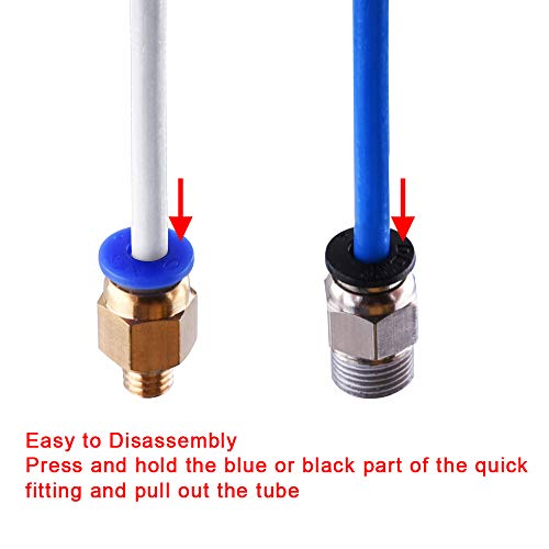 SIQUK 4 Pcs Teflon Tube PTFE Tubing(1 Meter) for 3D Printer 1.75mm Filament - Image 5