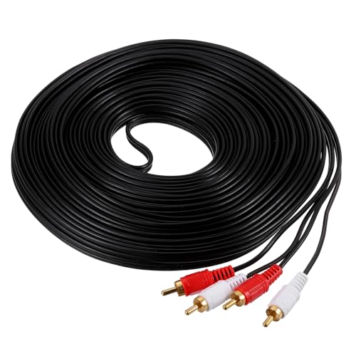 Cable RCA de 66 pies con transmisión estable 2RCA macho para cine en casa y DVD