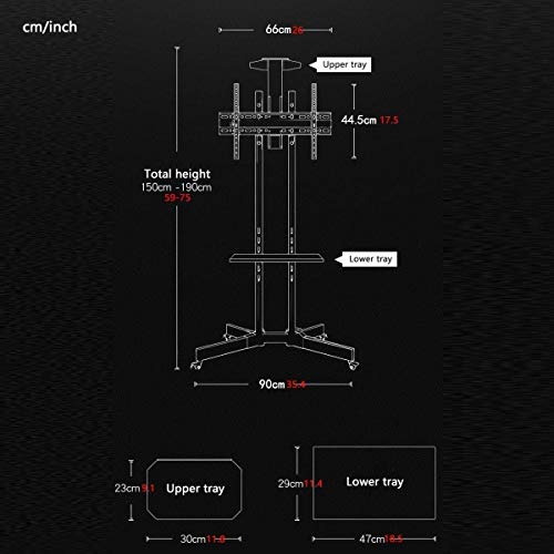 Soporte universal para TV de mesa móvil ajustable 37-60 pulg miniatura 2