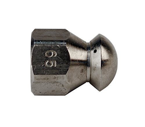 Schieffer 1/4In. X 50Ft. 4400 Psi Thermoplastic Sewer Jetter Hose & 6.5 Orifice Button Nose Nozzle #TOP4