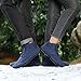 Hike Barefoot Boots Women Mens Barefoot Waterproof Winter Boots Fur Lined Non-Slip Snow Boots Wide Toe Box Ankle Boots Zero Drop Sole Hike Shoes for Hiking Walking Outdoor Unisex A-Blue