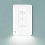 Akicon Dimmer Light Switch with Motion-Activated Wall Plate, Dimmer Switch for Bathroom Exhaust Fan and Dimmable LED Light, Single Pole, Neutral Wire Required, ETL Listed, White