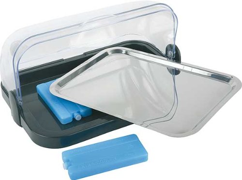 Espositore refrigerato per buffet, 4 pz, compresa batteria, colore: nero