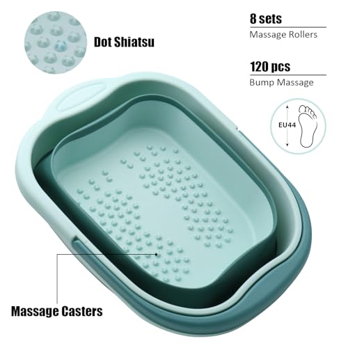 Bañera para pies plegable de 15L con 8 rodillos de masaje 4