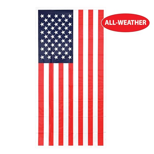 Image of Beistle American Flag Door Cover, 30 by 5-Feet,Red /White /Blue