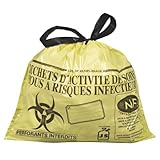 Sac poubelle 15 litres NF Hostosacs déchets hospitaliers liens coulissants - carton de 500