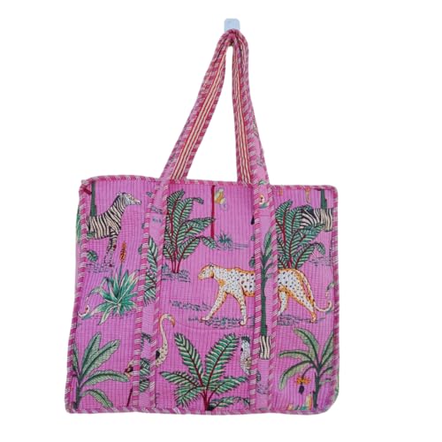 Image of Women's 100% Cotton Lightweight Shoulder Tote Bag with Interior Poeckt Casual Handbag for Women