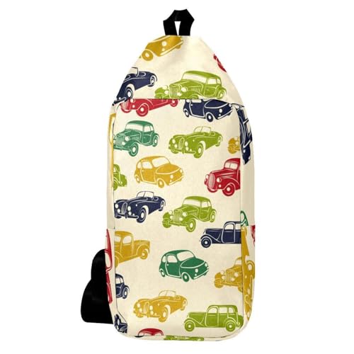 Sac à dos à bandoulière coloré motif voitures, transportez vos affaires