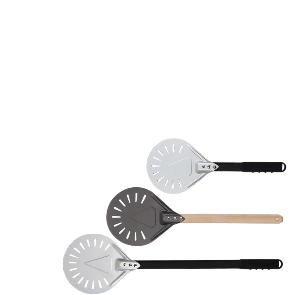 Pala Per Pizza 1 Pz Pala Girando Pagaia Rotonda Strumento for Pizza Manico In Legno Accessori Forno 7 8 9 Pollici for In Alluminio Antiaderente(10inch 51.5cm metal)