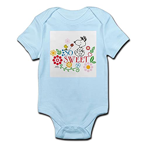 CafePress So Sweet Snoopy Body Suit Cute Infant Bodysuit Baby Romper Sky Blue