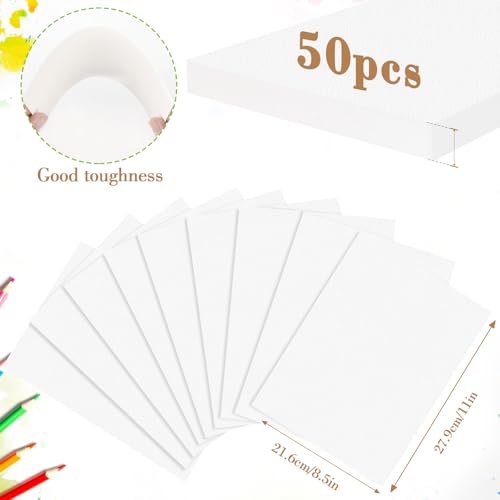 50PC 8.5x11 Watercolor Paper Bulk 140lb/300g Cold Press Watercolor Paper by KINLINK - Used condition - Image 2
