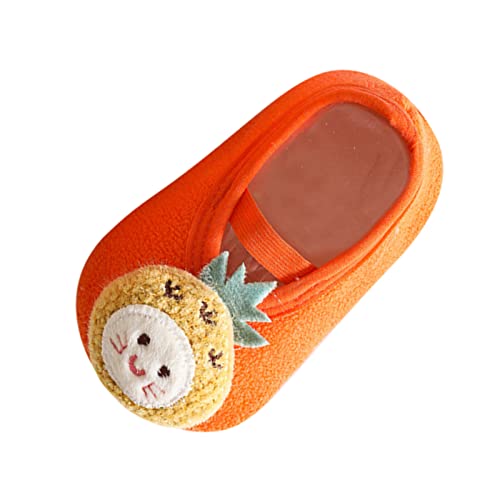 Generisch y niñas calcetines de piso de interior antideslizante moda zapatos para niños pequeños transpirable calcetines de piso niños zapatos deportivos con luz, naranja, 22 EU