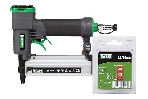 SALKI Cloueur Pneumatique CSK P06 + 3 000 Clous Pin 0,6 x 30 mm | Pistolet à Clous à Air...
