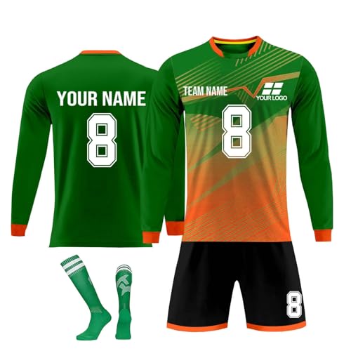 Genérico Traje de fútbol Personalizado de Camiseta goali con Logotipo del Equipo, Traje de fútbol Grabado Personalizado para Hombres, Mujeres y niños