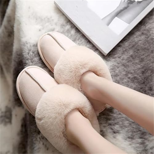 Dreamtoe Slippers for Women,Winter Warm Plush Faux Fur Lined House Slippers,Women's Fuzzy Memory Foam Fluffy Indoor Slides2