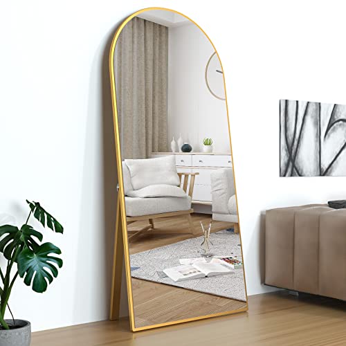 Cassilando Full Length Mirror 65" × 24", Floor Mirror,Standing Mirror, Against Wall For Bedroom,Dressing And Wall-Mounted Thin Frame Mirror… (Large Mirror-Gold, 65 X 24) #TOP1