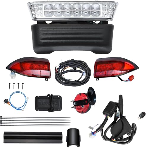 Orle Oko Golf Cart Deluxe Light for Club Car Precedent Electric 12V Street Legal Upgrade Headlight Taillight Kits for Precedent LED Light 2004 up with Turn Signals Hazard Light Switch Horn Brake Pad