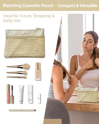 Image of Mesh Beach Tote Bag Packable,2026 New 2-in-1 Large Lightweight Foldable Beach Bags with Multiple Pockets for Women