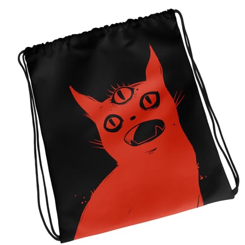 Whltzf Stofftasche mit dreiäugigem Tier, geheimnisvolle Tasche, Kordelverschluss, grüner Kunst-Aufbewahrungsbehälter für Nähutensilien, Näh-Organizer, Baumwolltasche