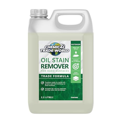 Chemical Trade World - Oil Stain Remover for Hard Surfaces 2.5L - Heavy-Duty Cleaner for Driveways Concrete & Paving - Lifts Oil Grease & Fuel Stains