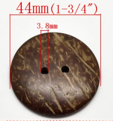 30 Bottoni In Legno Colorati 35 Mm - 2 Fori, Rotondi, XL - Per Cucito, Fai Da Te, Peluche E Abbigliamento - 2