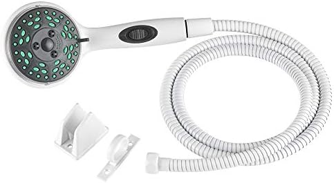 Dura Faucet Premium RV Handheld Shower Wand and Hose Kit - Eco-Friendly On/Off Switch (White)