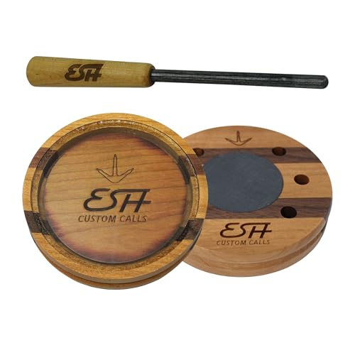 ESH Double-Sided Glass and Slate Turkey Pot Call with Purple Heart Striker – Realistic Hen Sounds – Hunting Call for Beginners & Pros by ESH - Used condition - US$70.92